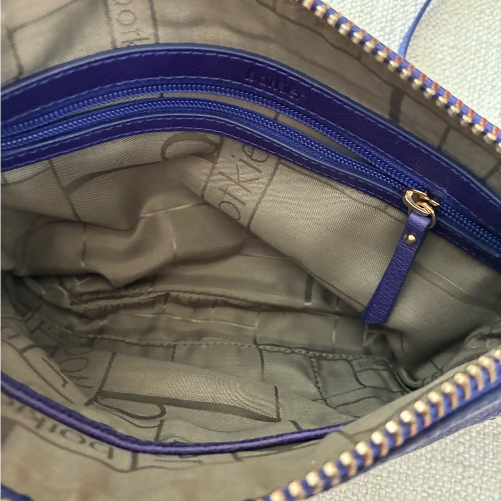 Botkier EUC Trigger Envelope Royal Blue Leather Crossbody Bag with Gold Accents - Picture 12 of 14